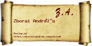 Zborai András névjegykártya