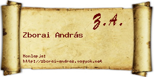Zborai András névjegykártya